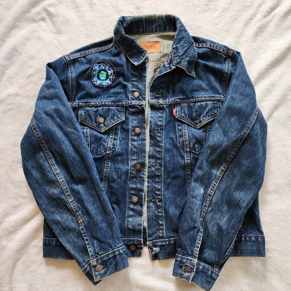 Denim Jacket With Custom Om Patch - image 1